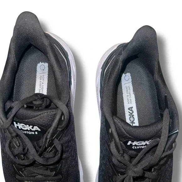 Hoka One One Clifton 8 Running Shoes Women's Size 7.5 B Black White - Picture 12 of 12